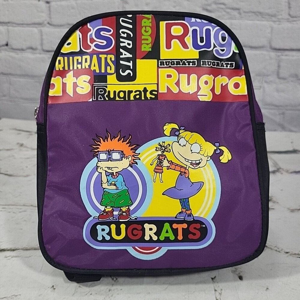 90s Nickelodeon Rugrats Chucky Angelica Mini Backpack Nylon Bag Cartoon‎ Purse